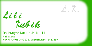 lili kubik business card